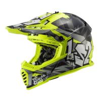 LS2 Шлем MX437 Fast Evo Mini Crusher Black Hi-Vis Yellow в Оренбурге