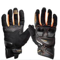 Sweep Перчатки кожаные+текстиль Hammer Black/Orange в Оренбурге