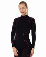 Brubeck Футболка женская длин. рукавом Cooler Черный/Амарант в Оренбурге