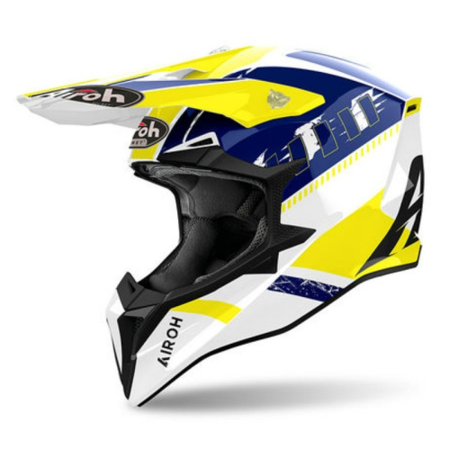 Airoh Мотошлем Wraaap Feel Yellow/Blue Gloss в Оренбурге